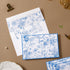 50 Pack Crisky Blue Floral Blank Note Cards with Envelopes & Stickers, Gold Foil Bridal Shower Thank You Cards Greeting