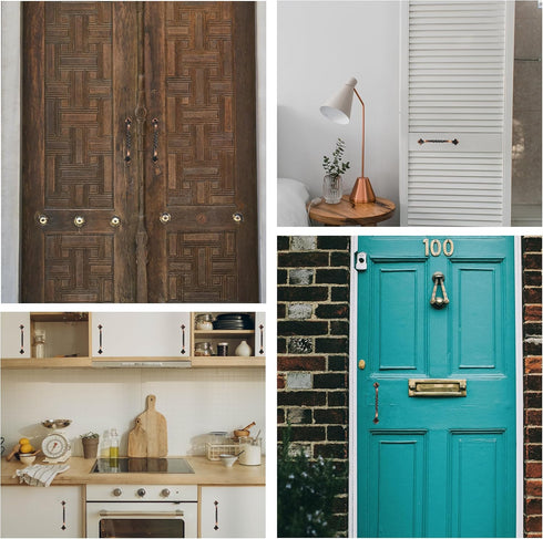 OVOV 2 Pack Barn Door Pull Handle Hardware for Wooden Garden Gate Shed Cabinet Door (Copper)
