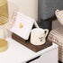 LETUBUYU Wooden Triangle Bookmark with Drink Holder, Night Stand Book Holder, Recipe Holder, Brown Wood Rest