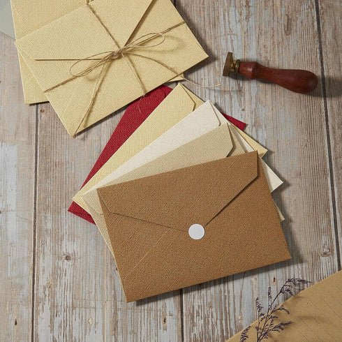 Stationery Writing Paper and Envelopes Set with Jute Rope, 4 X 6, 20 Best Paper with 10 Heavyweight Envelopes, Ivory