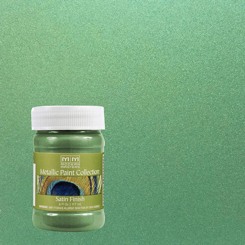 Modern Masters ME434 Mystical Green Metallic Paint, 6 oz, Water-Based Decorative