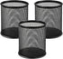 MaxGear Pen Holder, 3 Pack Pencil Holder for Desk, Premium Mesh Metal Organizer, Black, 3.7’’ Tall