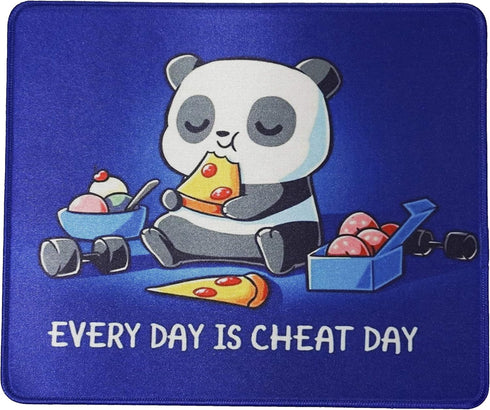 Cute Panda Mouse Pad, 12x10 Inches Office Gaming Anime Eating Pizza Mousepad