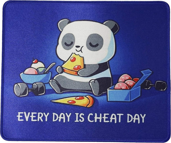Cute Panda Mouse Pad, 12x10 Inches Office Gaming Anime Eating Pizza Mousepad