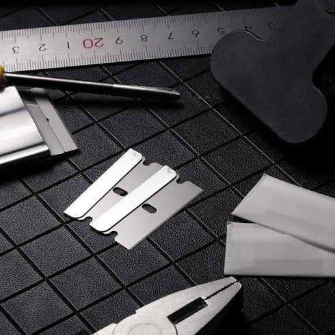 Honoson 120 Pcs Straight Razor Blades, Carbon Steel Single Edge Razor Blades Bulk, Replacement Heavy Duty Utility Sharp
