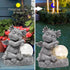 Garden Outdoor Dragon Statue Holding Solar Magic Orb LED Light Resin Adorable Baby Dragon Figurines for Patio Balcony