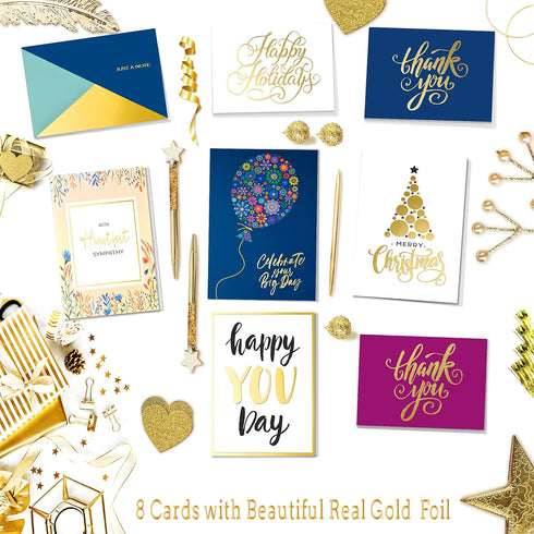 Janvale 100 Set 5 7 inch All Occasion Cards Assortment Box with Color EnvelopesAll Occasion Cards with Greeting Inside