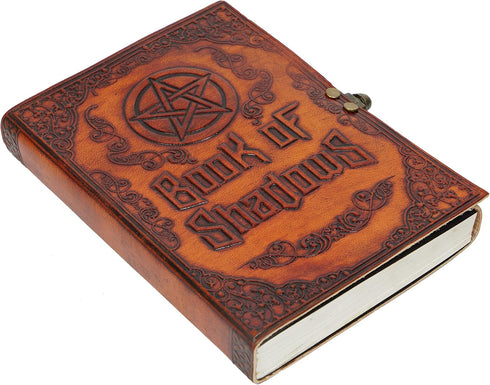 MONTEXOO Book of Shadows Leather Journal Notebook Diary Sketchbook with Lock for Men Women Dnd Travel Bullet Old Cool Brown Lining Paper Gift for Her Him by MONTEXOO