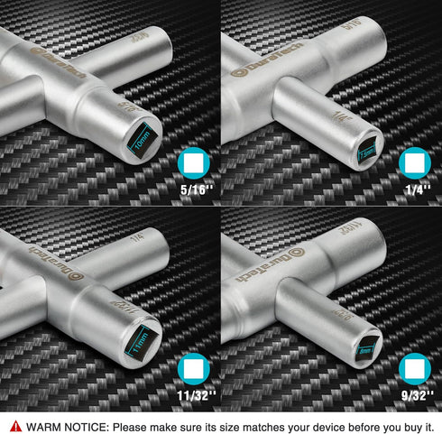 DURATECH 4 Way Sillcock Key, 1/4", 9/32", 5/16", 11/32", 1-Pack, for Valve, Faucet, and Spigots by DURATECH