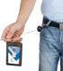 Wisdompro ID Badge Holder with Retractable Keychain, 2-Sided PU Leather Pass Card Holder, Black, Vertical