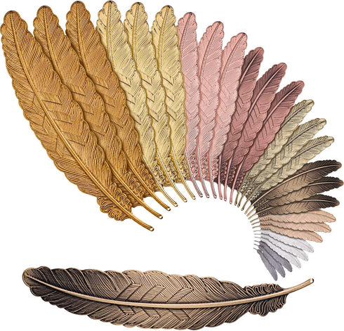 Tatuo 27 Pieces Colorful Feather Bookmarks for Readers, Classic Styles for Book Lovers