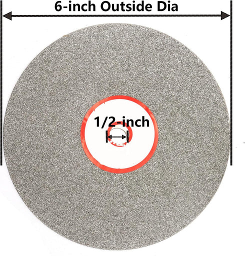 60 Grit Flat Lap Disk Wheel - Electroplated Diamond Coated Jewelry Polishing Tool for Gemstone Glass Rock Ceramics