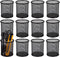 Nicunom 12 Pack Metal Mesh Pen Holder, Round Pencil Cup for Desk Organizer, Black