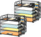 SUPEASY 2 Pack 5 Tier Desk Organizer - Mesh Paper/File Organizer with Handle & Removable Pen Holders