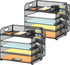 SUPEASY 2 Pack 5 Tier Desk Organizer - Mesh Paper/File Organizer with Handle & Removable Pen Holders