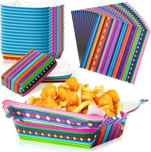 Mexican Taco Nights Food Trays 120Pcs Mexican Wax Paper Deli Nacho Popcorn