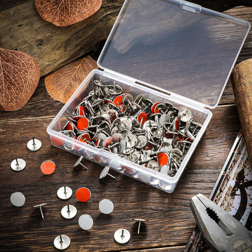 200 Pack White and Orange Reflective Tacks, Trail Marking Tacks, Glow Tacks for Hunting, Hiking, Camping