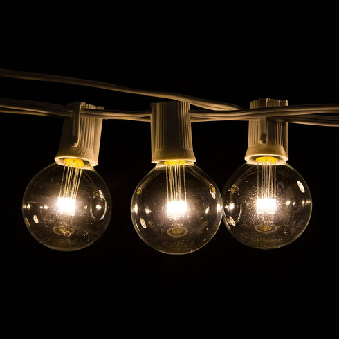 G40 0.6 Bulbs (G40 3 10 Hometown Evolution, Inc. LED Warm White Outdoor Patio String Lights with Watt LED Diode - White