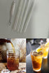 Reusable Clear Glass Blowing Tubes, 4" (100mm) Length, 5 Pcs with Cleaning Brush and Protect Box