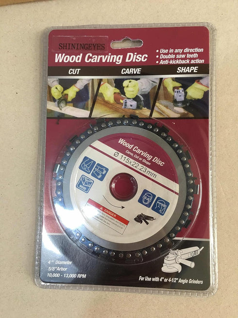 4 1/2 Inch Wood Carving Disc Cut Chain Grinder Disc, Chainsaw Grinding Wheel Chain Blade, 7/8" Arbor