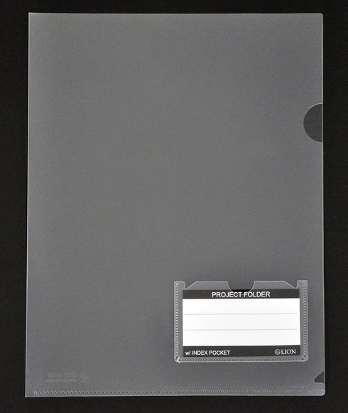 Lion Clear Project Folders with Index Pocket, 10 EA/Pack, 1 Pack (49120-CR)