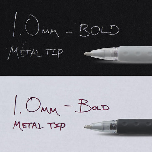 Pentel Arts Sparkle Pop Metallic Gel Pen, 1.0mm Bold Line, Gold & Silver Ink, 2 Count