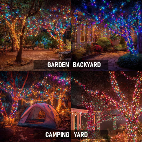 600 196FT 8 TW SHINE Christmas Lights, LED Christmas String Lights Plug-in with Modes Timer and Remote, Waterproof