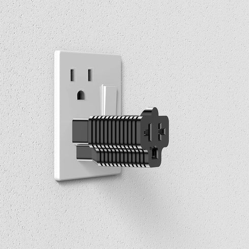 15 Amp Household AC Plug to 20 Amp Adapter, Nema 5-15P to 5-20R, 5-15P to 6-15R, T-Blade Plug Converter