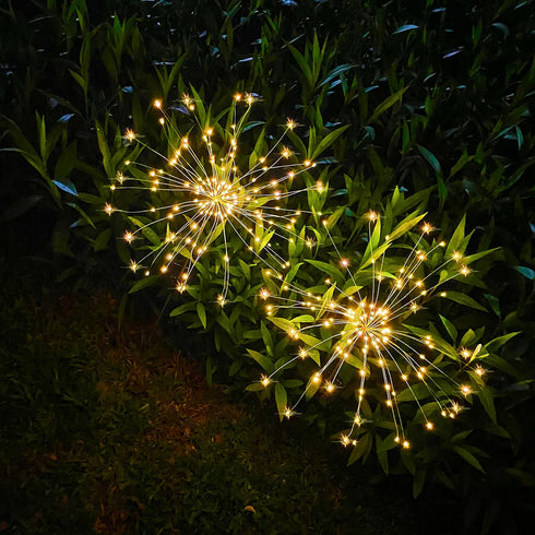 2 Pack 120 JJGoo Outdoor Solar Lights Firework, LEDs Waterproof Solar Lights for Outside Garden Yard Pathway Fence