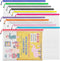 JARLINK A3 Mesh Zipper Pouch, 12 Pcs Extra Large Zipper Bags, 12 Colors Waterproof File Pouches for Office Supplies,
