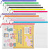 JARLINK A3 Mesh Zipper Pouch, 12 Pcs Extra Large Zipper Bags, 12 Colors Waterproof File Pouches for Office Supplies,