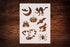 Reusable Halloween Theme Stencil 8.5" x 11" - Bat, Cat, Pumpkin, Witch Design for Spooky Crafts