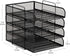 Mind Reader Stackable Paper Tray, 4 Pcs Desktop Organizer, Metal Mesh File Storage, 10.5" L x 13.5" W x 11.25" H, Black
