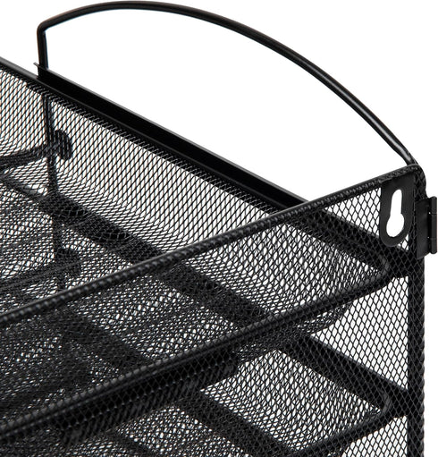 Mind Reader Paper Tray, Desktop Organizer, Wall Mountable File Storage, Metal Mesh, 11.5" L x 14.25" W x 11.5" H, Black