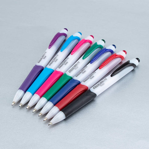 Pentel GlideWrite Ballpoint Pens, Bulk Pack of 12 BLACK Ink Pens, 1.0mm Retractable Barrel Design