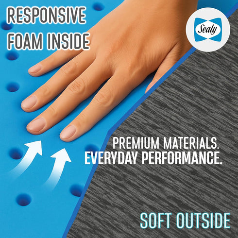 Tailbone Sealy Memory Foam Seat Cushion for Car and Office Chairs Pain Relief, Posture Support, and Comfort for Home