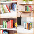 4 SUOXING PCS Clear Acrylic Bookends for Shelves Decorative,Invisible Book Stopper with Non-Slip Mats for Heavy