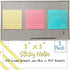Better Office Products Lined Sticky Notes, 3 x 3, 3 Pack, 300 Sheets (100/Pad) in Assorted Pastel Colors with Strong