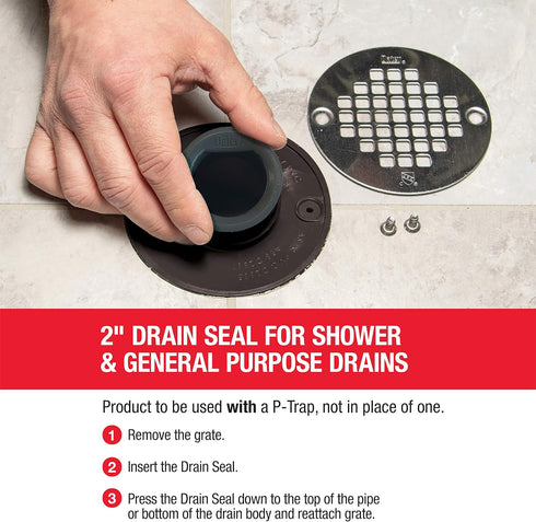 Oatey 43745 Seal for 2 Inch Shower and Floor Drain, Black