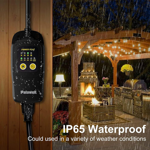 Dimmer 560W Dimmer 24H IP65 Dimmer 100FT Dimmable Bulbs, Outdoor for String Lights Plug with Cycle Timer & Memory