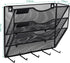 EASEPRES 3 Pocket Mesh Hanging File Organizer with Key Holder Hooks, Wall Mounted Mail Document Storage for Office