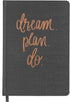 Sweet Water Decor Dream Plan Do Journal Notebook, Grey and Rose Gold, Motivational Notebooks, Inspirational Gift