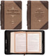 Christian Art Gifts Men's Classic Bible Cover, Be Strong and Courageous Joshua 1:9, Brown Faux Leather, Medium