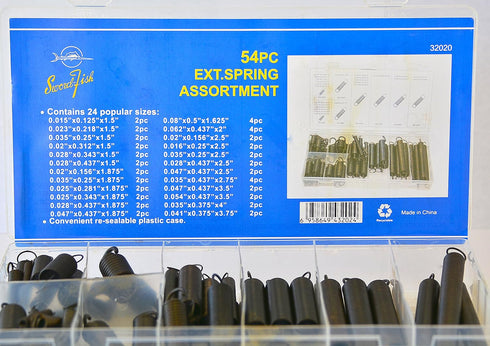 SWORDFISH 32020-54pc Extension Spring Assortment