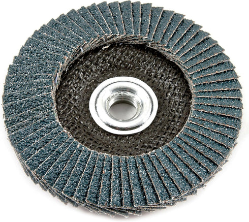 Forney 71933 Flap Disc, Type 29 Blue Zirconia, 120-Grit, 4-1/2-Inch, 5/8-Inch-11 Arbor