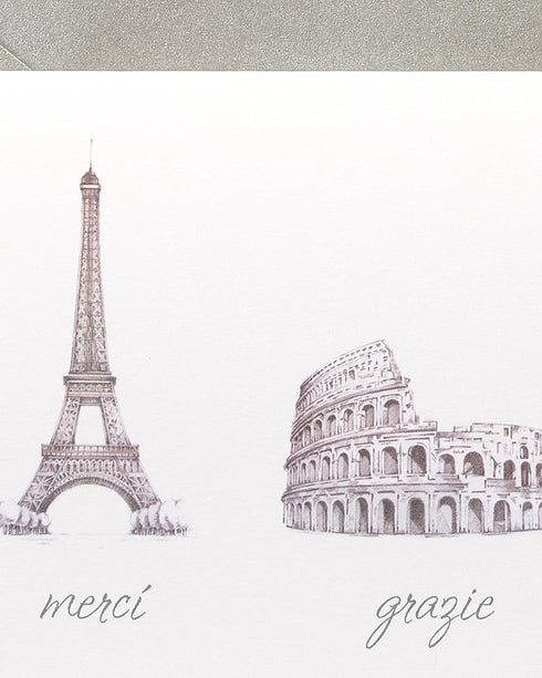 Papyrus Thank You Cards with Envelopes, World Icons, 14-Count