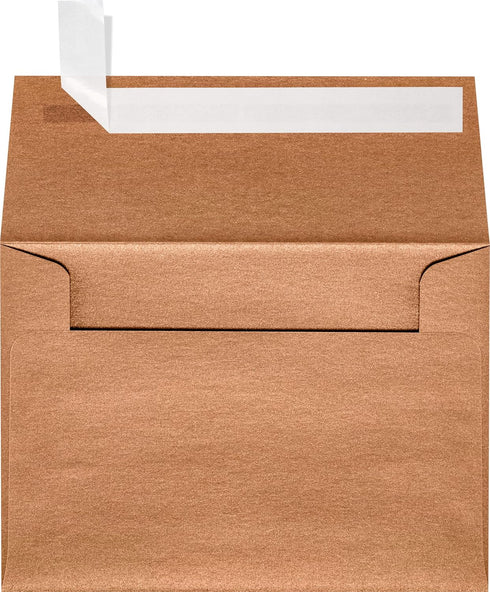 LUXPaper 4Bar A1 Invitation Envelopes | 3 5/8" x 5 1/8" | Copper Metallic | 80lb. Text | 50 Qty | Peel & Press