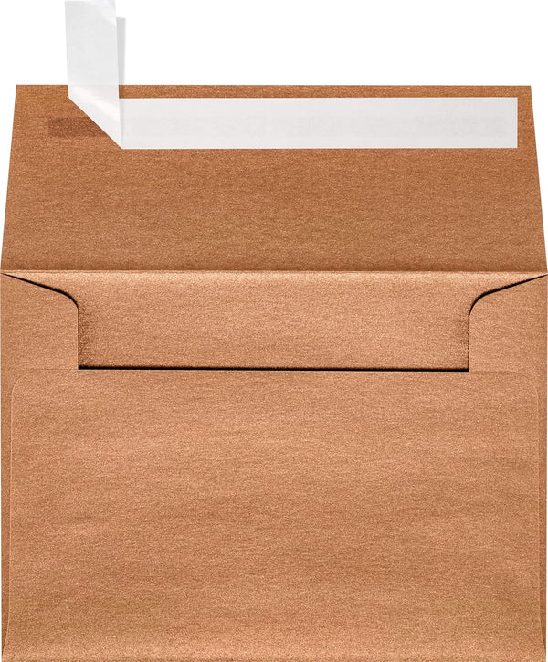 LUXPaper 4Bar A1 Invitation Envelopes | 3 5/8" x 5 1/8" | Copper Metallic | 80lb. Text | 50 Qty | Peel & Press
