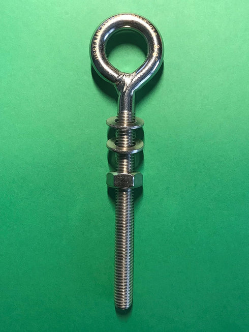 US STAINLESS 2 Pieces Stainless Steel 316 M10 Eye Bolt, 10mm x 100mm, Marine Grade