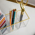 Martha Stewart Kerry Plastic 4 Compartment Pen Holder, Office Desktop Organizer with Gold Trim